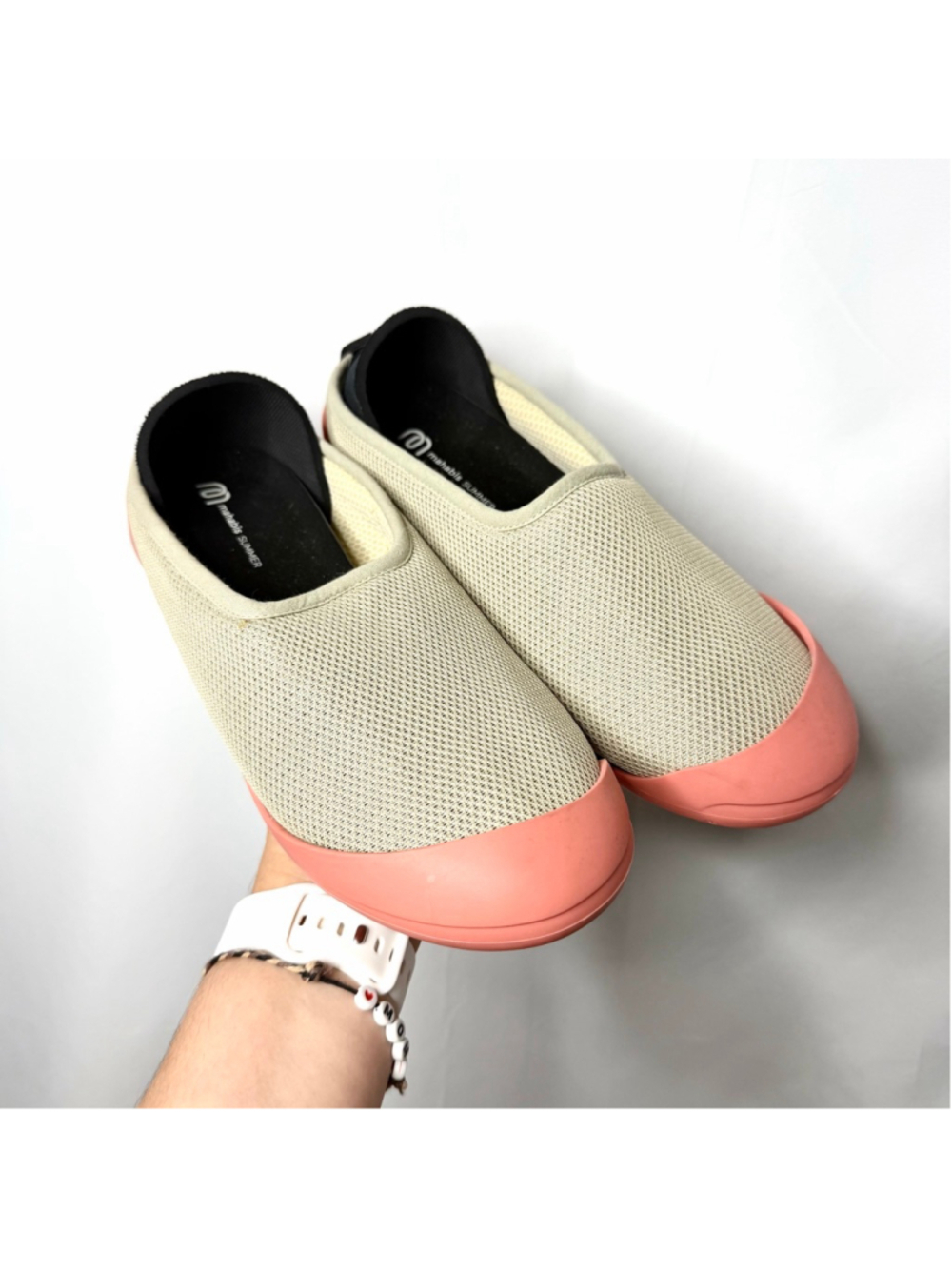Women's Mahabis Summer Slippers, Beige Pink, Size 7